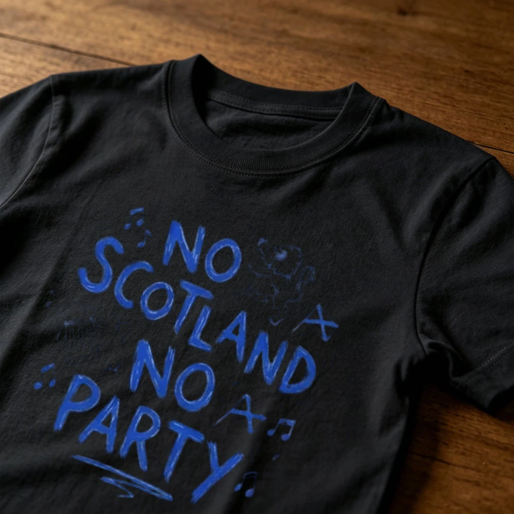 Фото Футболка с графическим принтом «No Scotland No Party», с изображением флага Шотландии и музыкальной ноты, для футбольных фанатов, уличная одежда №3