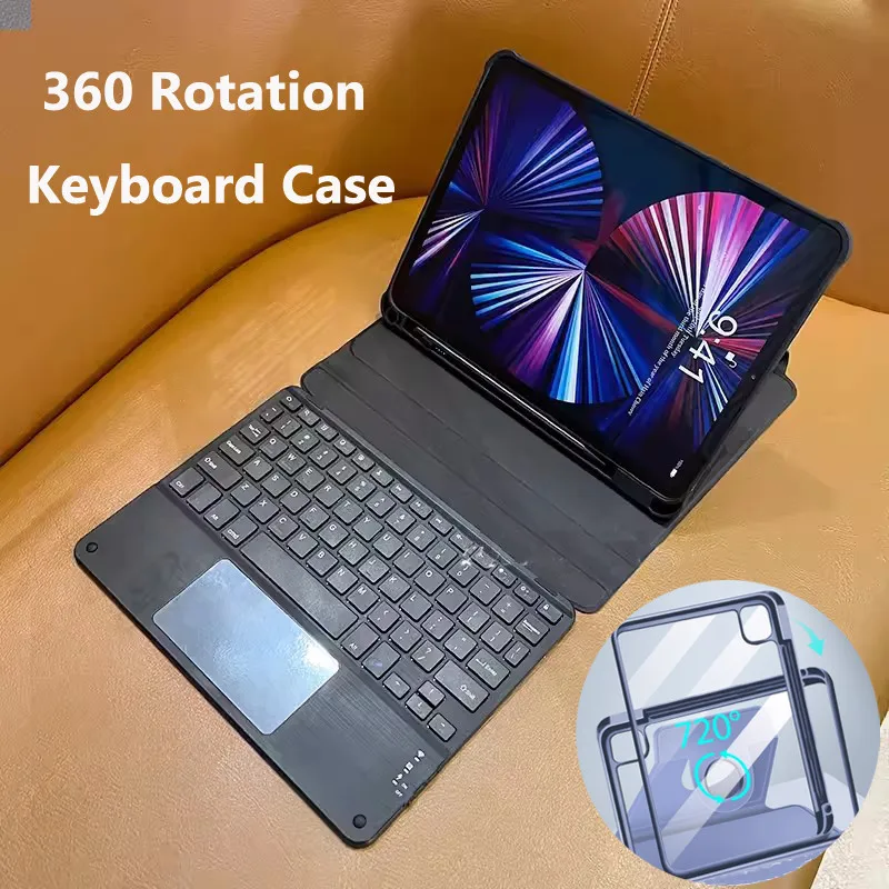 Чехол с сенсорной панелью и клавиатурой для Samsung Galaxy Tab S10 + 12 4 2024 S9 FE Plus A9 11 дюймов S8