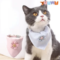 fresh style flower triangle scarf dog cat triangle scarf with hanging buckle adjustable collar puppy saliva towel dogaccessories