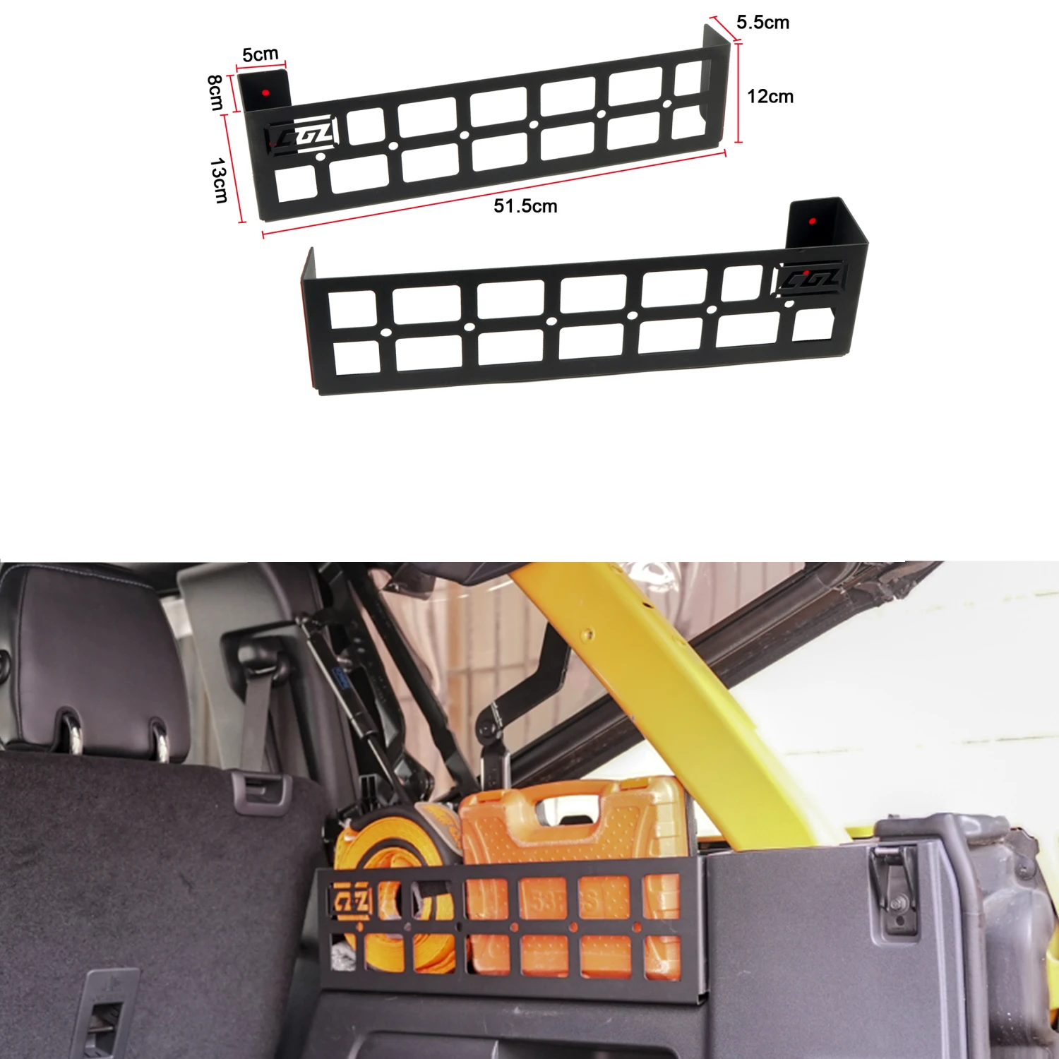 

Car Accessories for Ford Bronco 4-door 2021 2022 2023 Rear Trunk Side Storage Box Cargo Organizer Frame