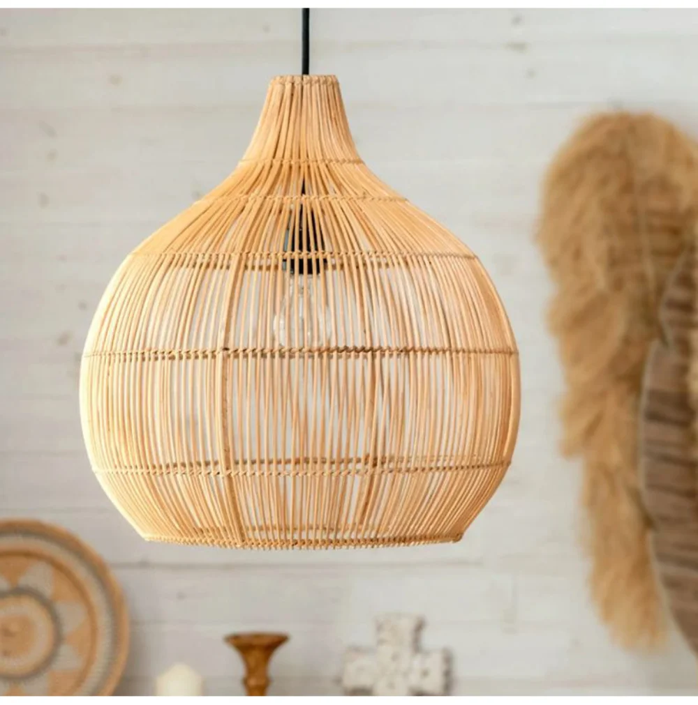 

Chinese Style Bamboo Loft Pendant Light Vintage Hanging Lamp Dining Room Home Decor Luminaires Cafe Restaurant chandeliers