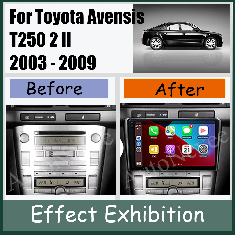 Android 13 для Toyota Avensis T250 2 II 2003 2004 2005-2009 Автомобильный радиоприемник с навигацией