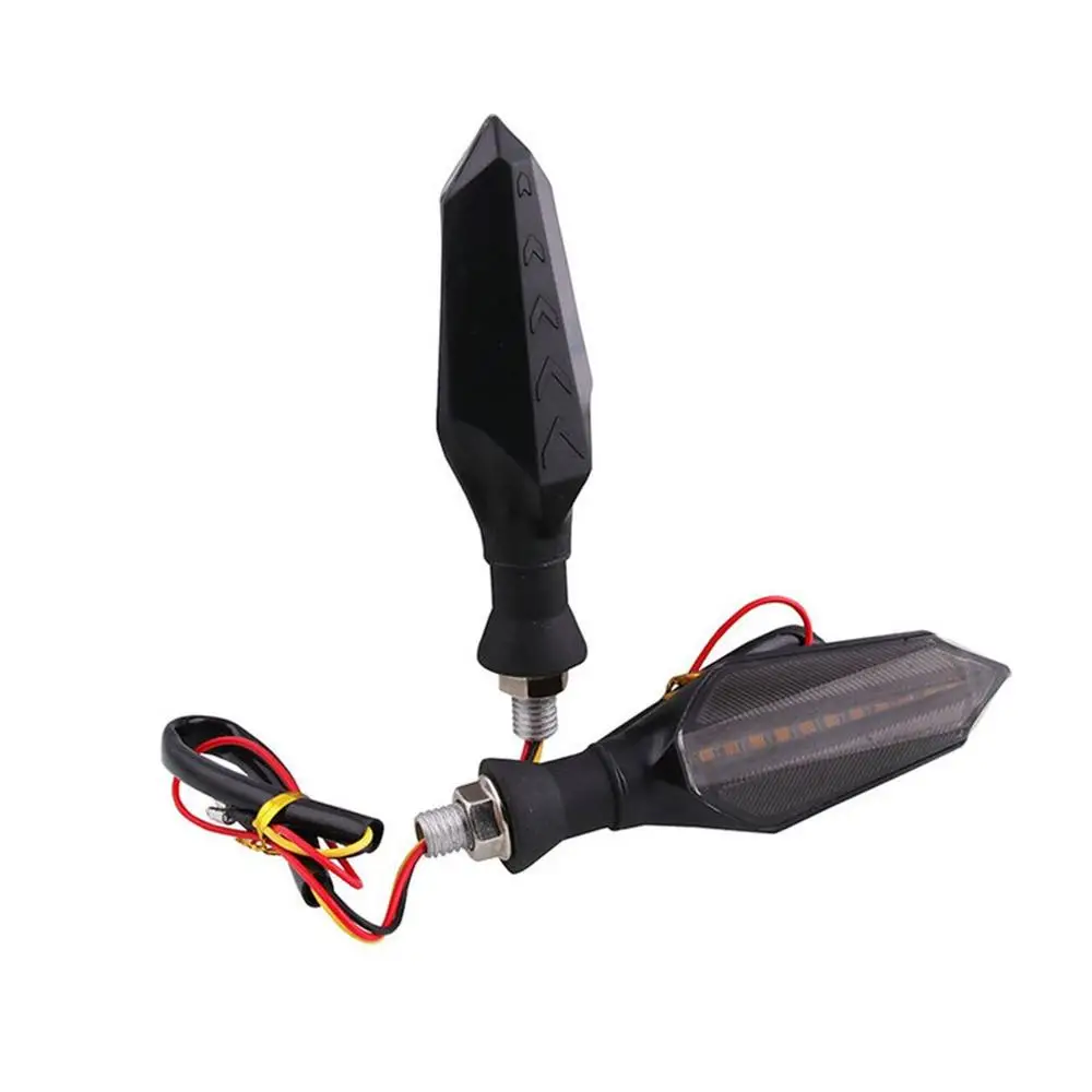 

Motorcycle Turn Signal Plastic + Acrylic 12 Bright Led Chips Rear Arrow Light Guide Daytime Running Light 1 Pair