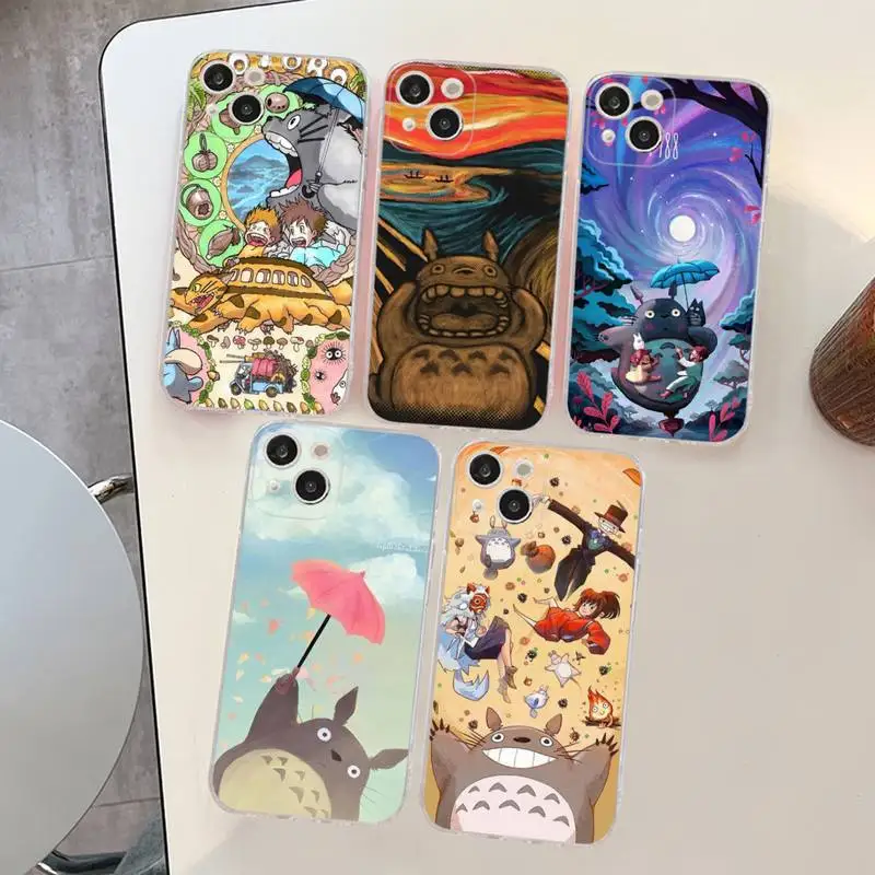 

Studio Ghibli Totoro Phone Case For iPhone 14 11 12 13 Mini Pro XS Max Cover 6 7 8 Plus X XR SE 2020 Funda Shell