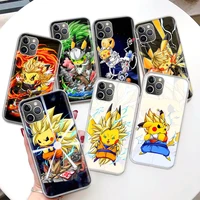 dragon ball pokemon pikachu coque phone case for iphone 11 pro max 12 mini 13 7 8 plus x xr xs se 2020 6 6s 5 5s apple soft cove