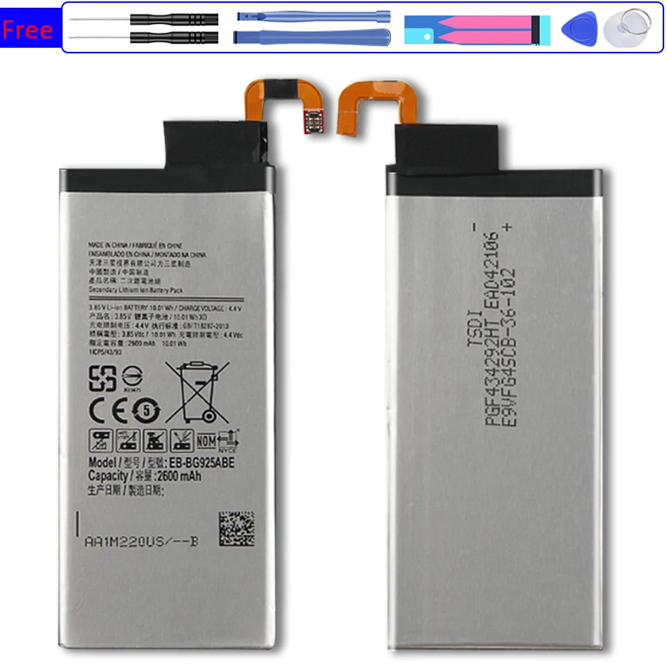 

Battery EB-BG925ABA 2600mAh For Samsung GALAXY S6 Edge G9250 SM-G925l G925F G925L G925K G925S G925A G925 S6Edge + Free Tools