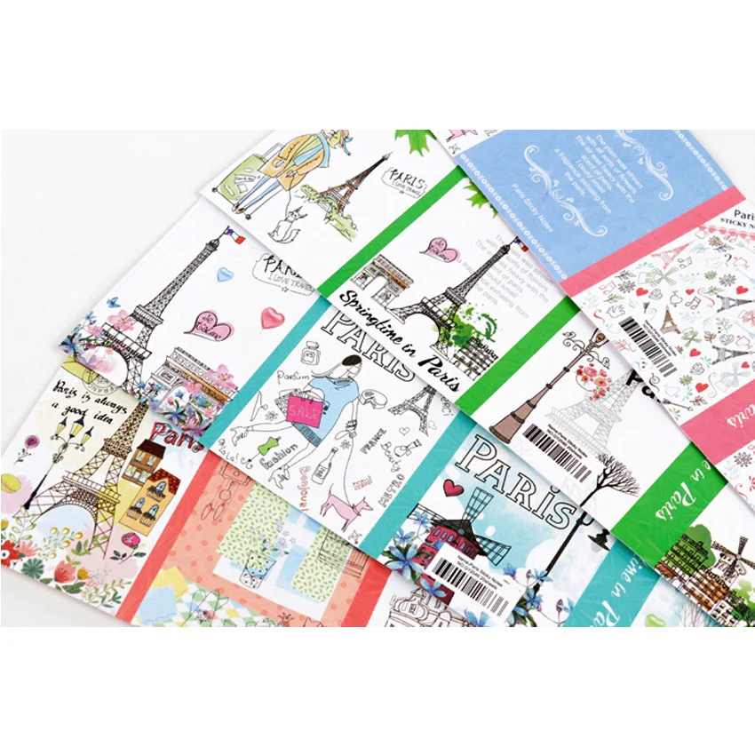 

1pack New Paris Tower 6Fold Memo Sticky Pad Notes students gift prize office school Stationery supplies