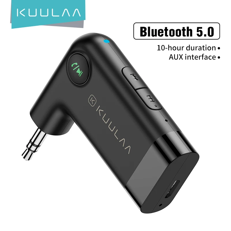 

KUULAA Bluetooth Aux Receiver for Car 3.5mm Aux Wireless Bluetooth 5.0 Car Adapter Audio Music Receiver for Car Stereo Speaker