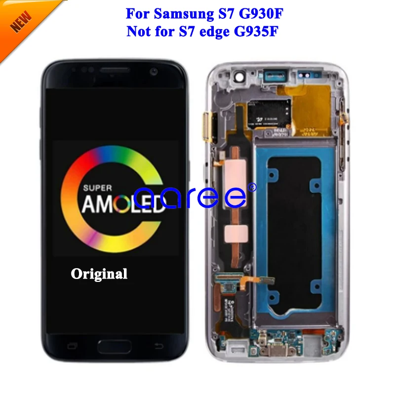 100% протестированный супер AMOLED ЖК-дисплей для Samsung S7 ЖК-дисплей G930F ЖК-экран сенсорный дигитайзер сборка S7 ЖК-экран G930A G930F