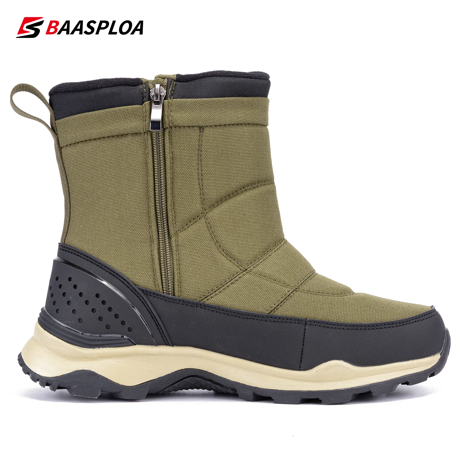 Men's Winter Shoes Cotton Waterproof Leather Men Warm Sneakers Non-slip Men Walking Hiking Shoes Size 41-46 BaasPloa 2021 New