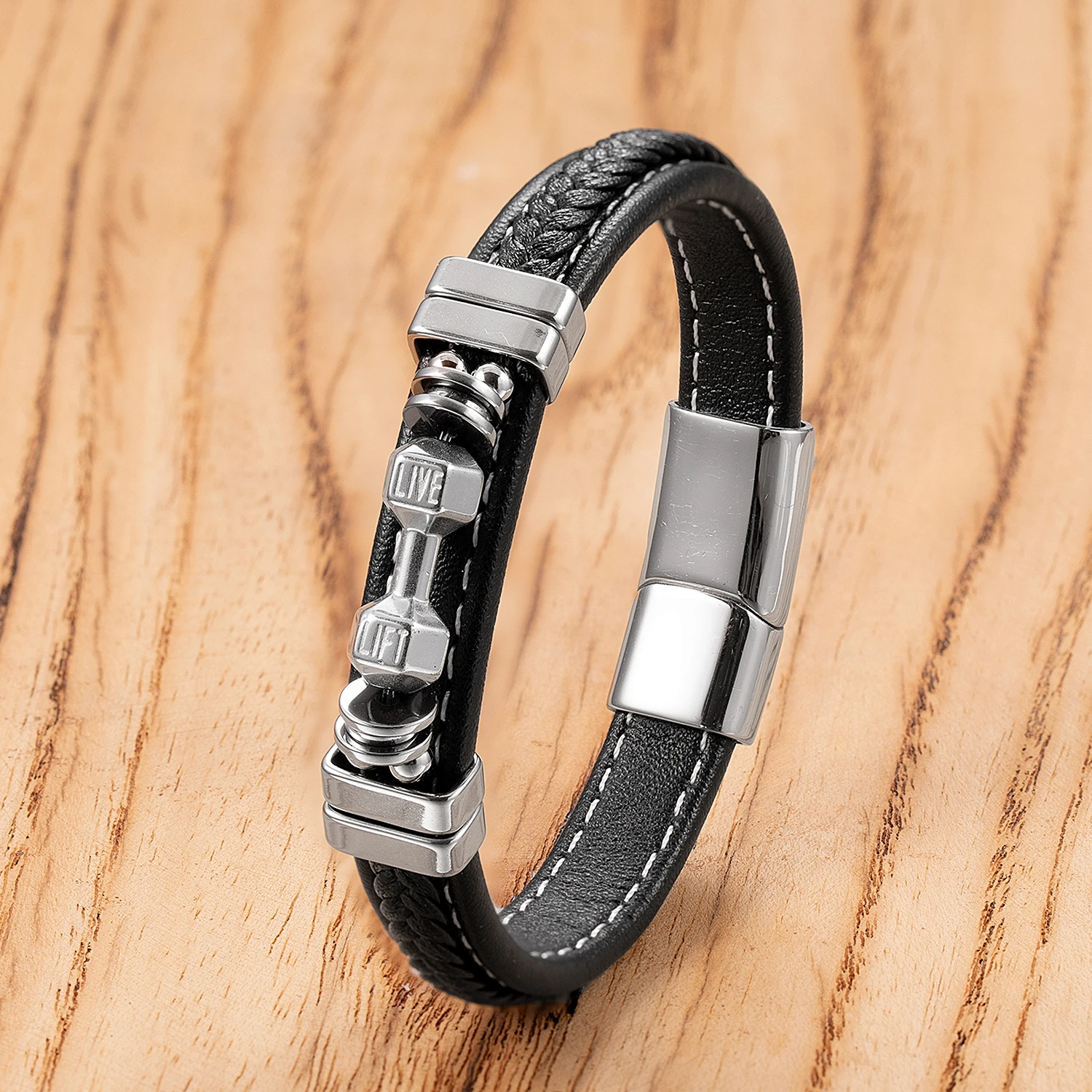 Новый плетеный кожаный гантель в форме специального популярного узора мужской