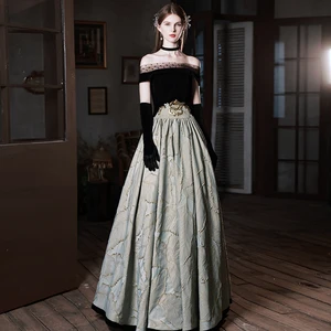 Evening Dress Boat Neck Evening Gowns for Women A-LINE Evening Dresses Floor-Length Formal Dress