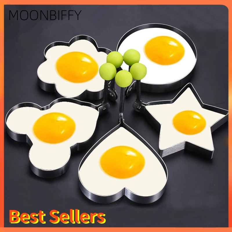 

1 Set Stainless Steel Fried Egg Pancake Shaper Omelette Mold Heart Star Shape Frying Egg Mould Cooking Tools Kitchen Gadget