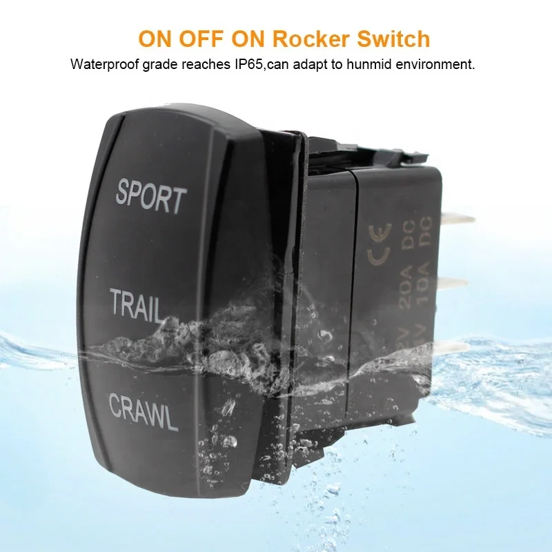 

Rocker Switch Official Store ON/Off/ON Blue LED Light 12V 24V 7 Pin For Automotive Car Marine Boats Trucks Waterproof Toggle