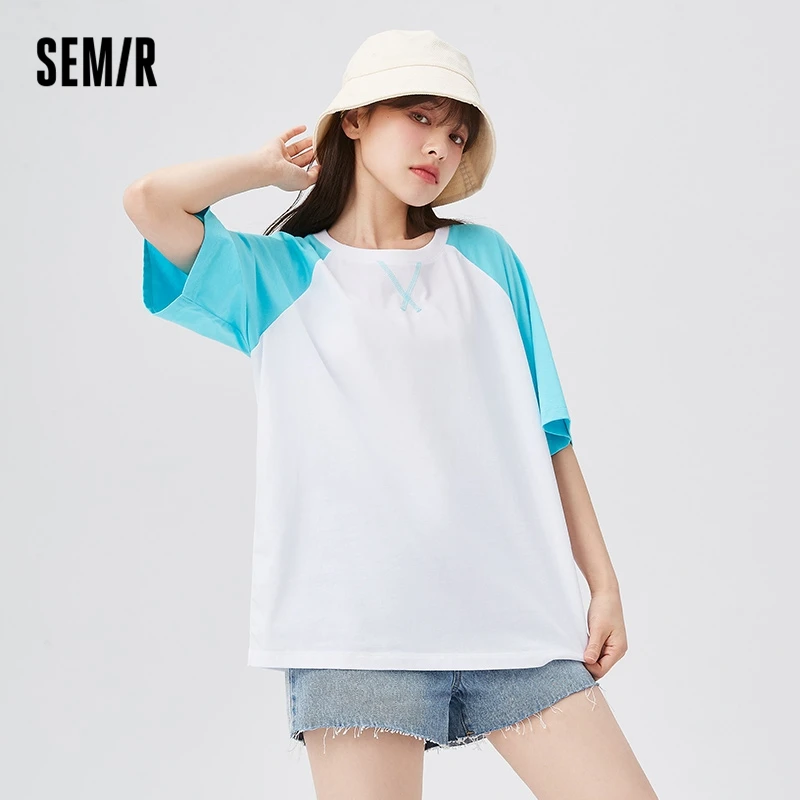

Semir T-Shirt Women Alphabet Short Sleeve 2021 New Summer Loose Korean Style Short Top Sweet And Cool Wind Women'S Summer