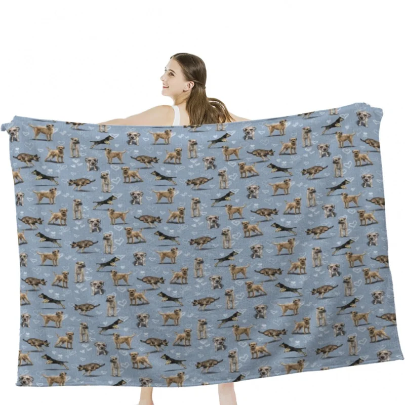

The Border Terrier Throw Blanket Soft Velvet Blanket Camping Bedding Blanket Cold Cinema or Travel