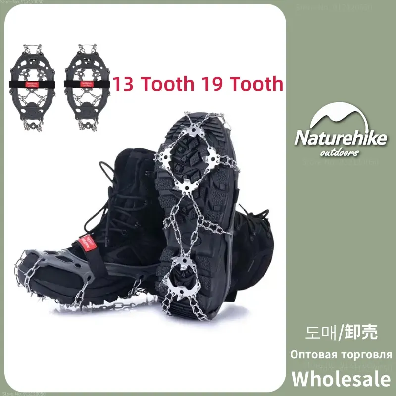

Naturehike Outdoor Winter Portable 13/19 Tooth Non Slip Shoe Cover Camping Mountaineering Stainless Steel Spikes Chain Crampons