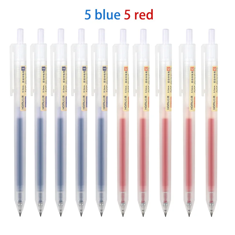 

3/10Pcs 0.5mm Gel Pens Set Black/red/Blue Ballpoint for writing Refills Office Accessories School Supplies Stationery Wholesale
