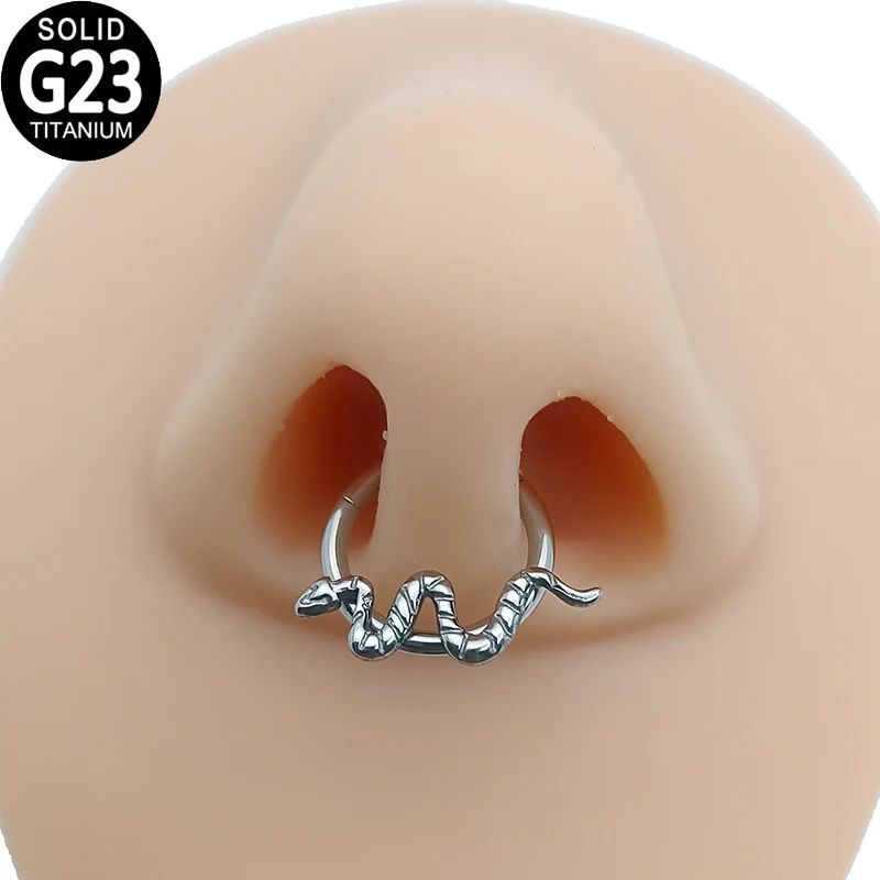 

G23 Titanium Snake Nose Piercing Septum Ring Jewelry Hoop Hinged Segment Ear Cartilage Tragus Helix Earrings Nose Stud for Women