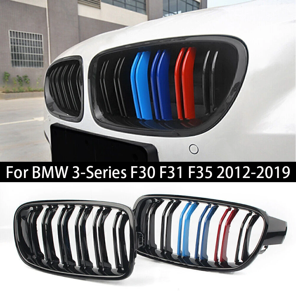 

Передние почки для BMW F30 3-Series, аксессуары, гриль из углеродного волокна F31 F35 2012-2019 320i 325i, автомобильное фортепиано, черное бриллиантовое оформление
