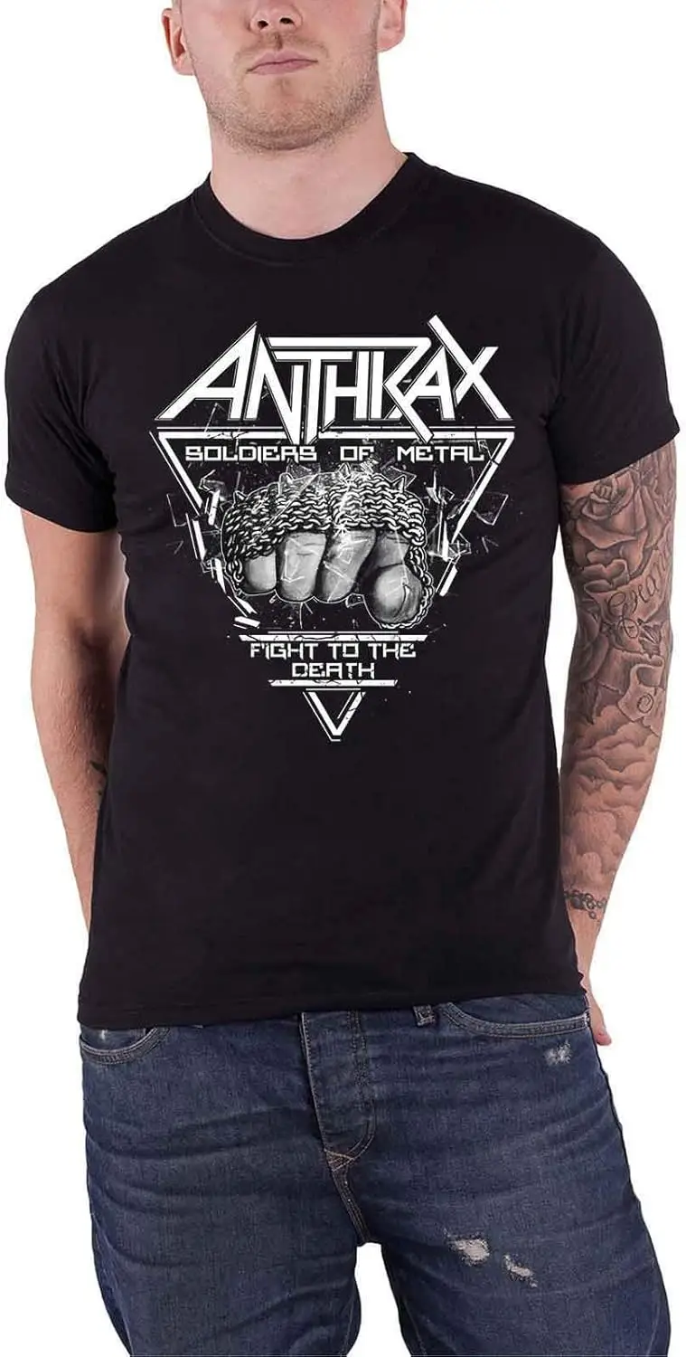 Мужская приталенная футболка Anthrax Soldier of Metal FTD черная