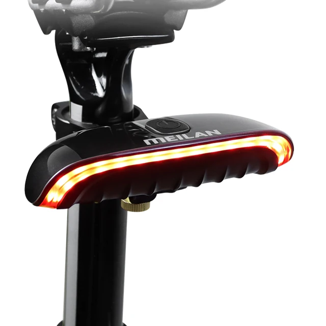 

Meilan Bike Smart Seatpost Rear Tail Lights Back Intelligent Lamp Cute Eye Rechargeable Night Riding Warning Bicycle Brake Light