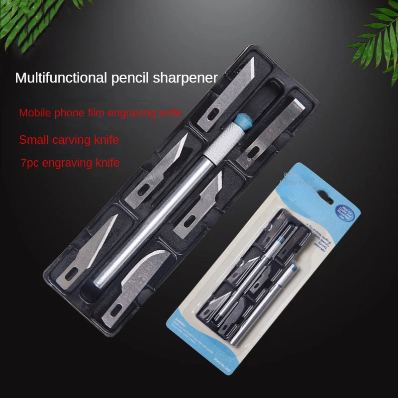 

7Pcs/Set Multifunction Scalpel Knife Tools Set Metal Blade Handle Unboxing Carving Non-Slip Knife Safety Cutter Paper Knife