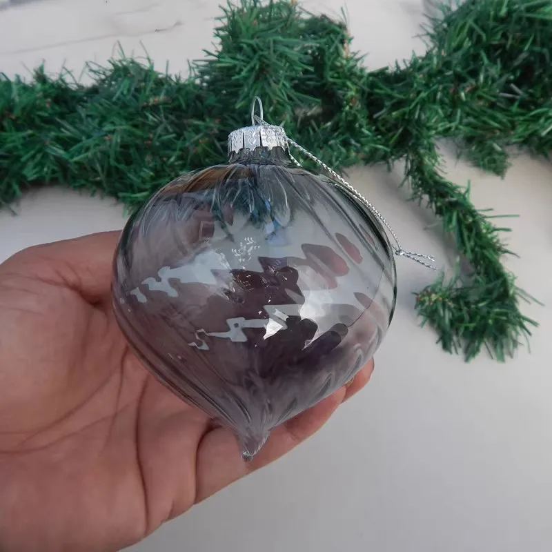 Серая серия прозрачный стеклянный шар подвесной кулон на Рождество глобус конус