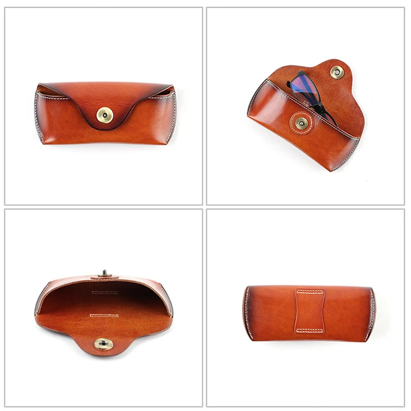 Чехол для очков из натуральной кожи с ремнем на талию