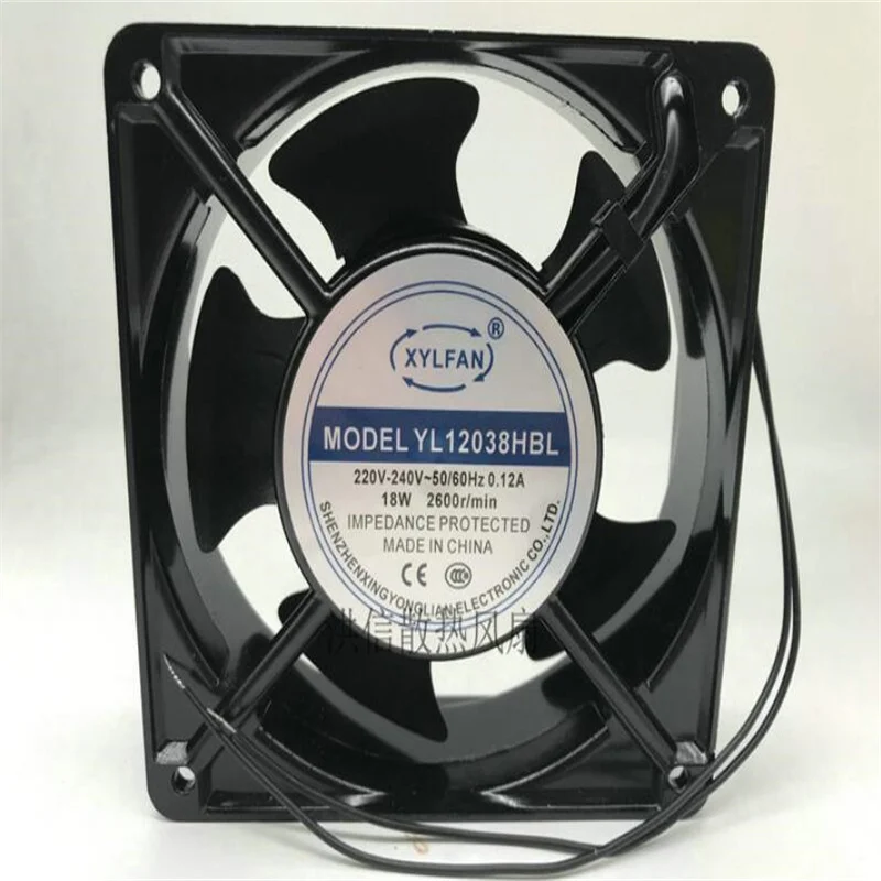 YL12038HBL 220V 0.12A 18W 12038 охлаждающий вентилятор для шкафа