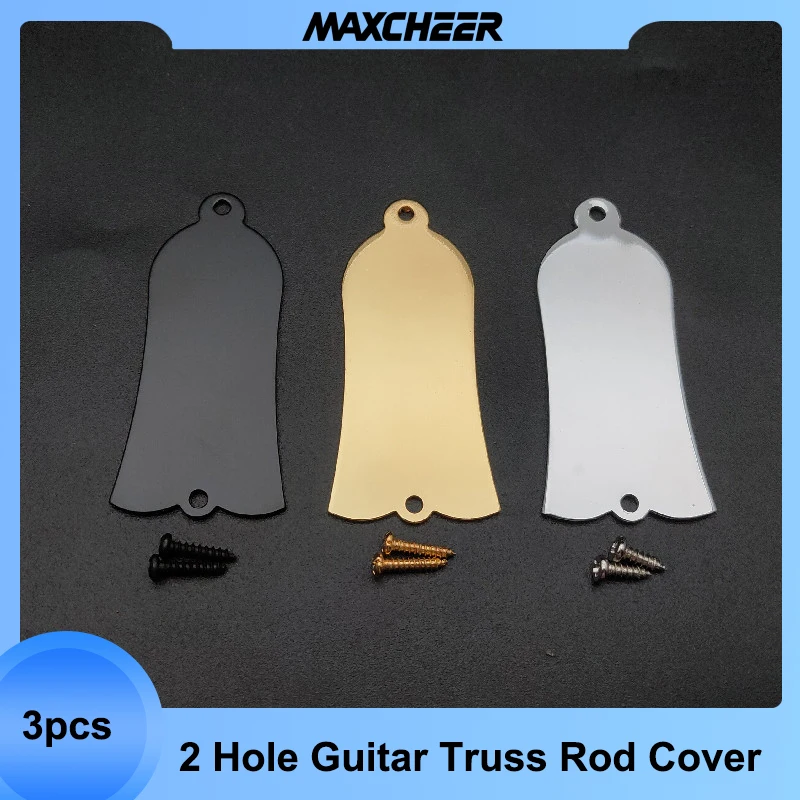 3pcs 2 Holes Bell Shape Metal Electric Guitar Truss Rod Cover for Electric Guitar Black Gold Chrome Guitarra Accessories