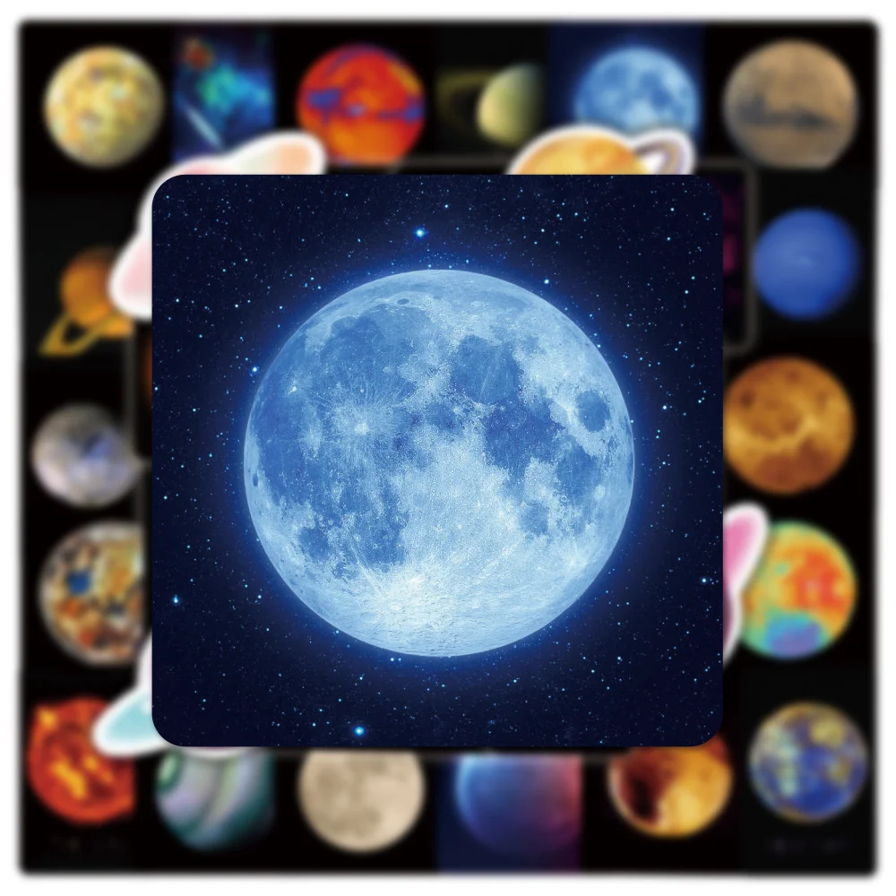

50pcs Cosmic Sky Planet Stickers Suitcase Phone Case Cup Guitar Sticker DIY Journaling Materials Vintage Journal Accessories