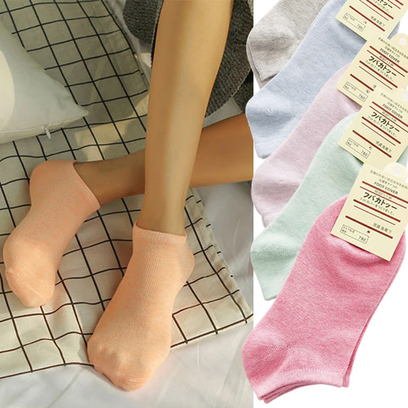 

Candy Solid Color Cotton Women's Sock Slippers Summer Thin Soft Breathable Shallow Mouth Invisible Sock Cute Fashion Accessories