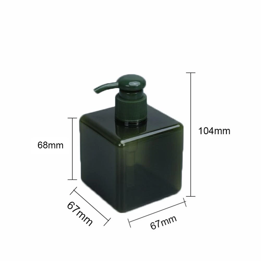 

250/450/650ml Thicken Square Refillable Bottle Soap Liquid Dispenser Container Shampoo Bottles With Pumping Head Transparent