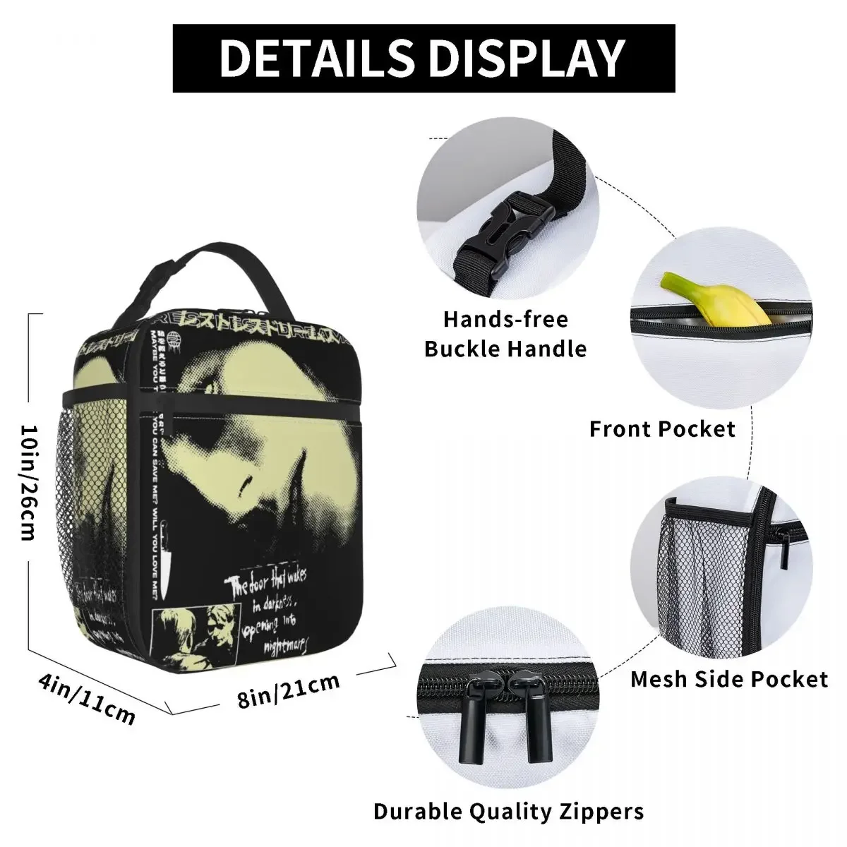 Бесшумная изолированная сумка для ланча с 2 ужасными играми пищевой контейнер