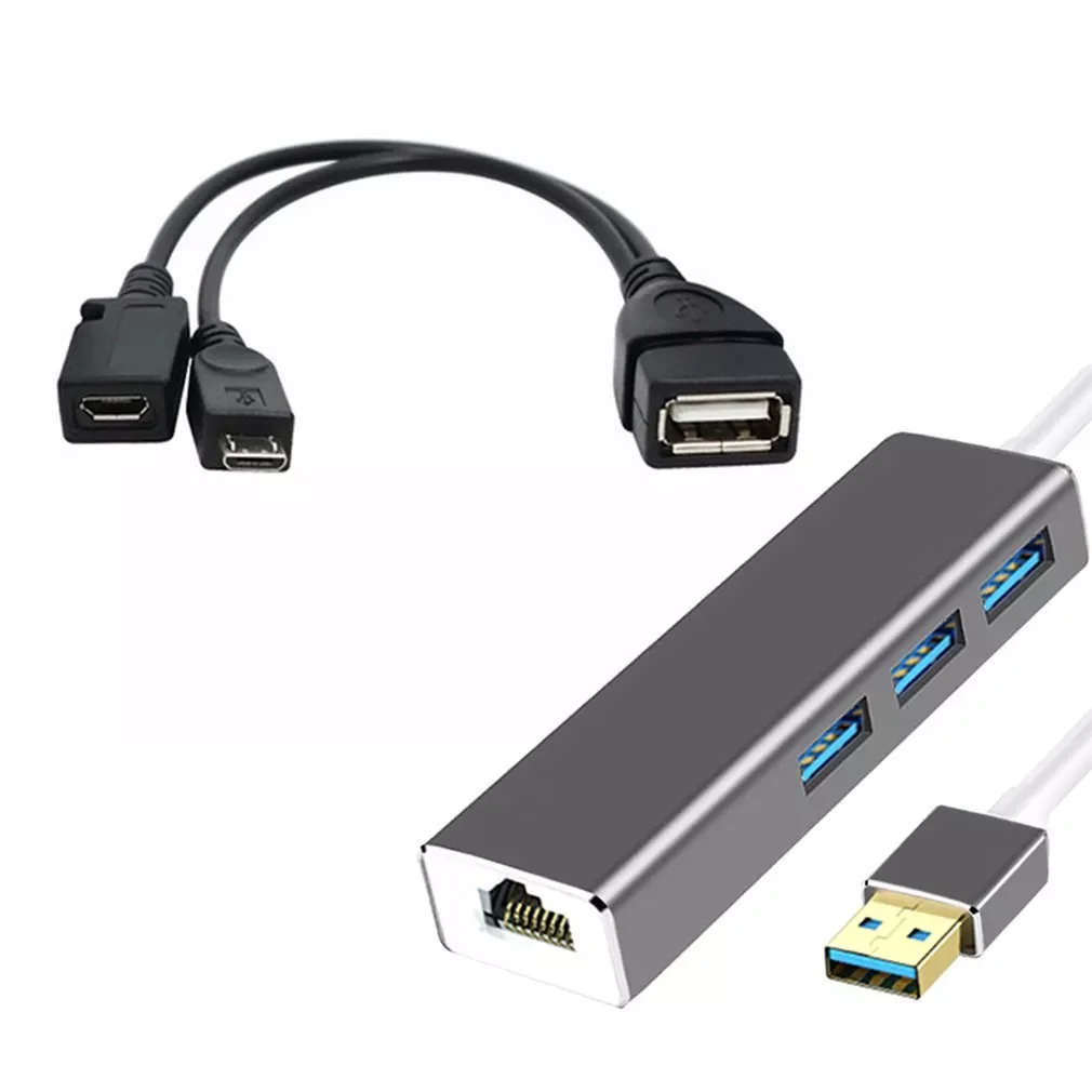 

3 PORT USB HUB LAN Ethernet Connector & OTG Adapter For Amazon Fire 3 Port Adapter Hub USB Connector Cable for FIRE STICK