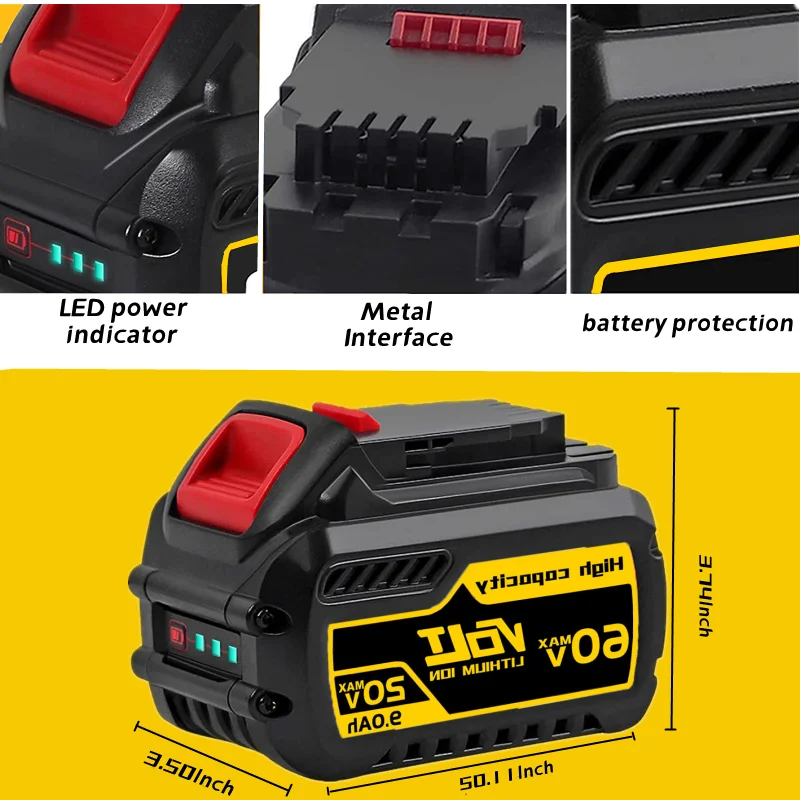 9000 мАч Dewalt FlexVolt 120 в 60 20 сменная батарея инструменты аккумулятор для дрели DCB606 DCB612