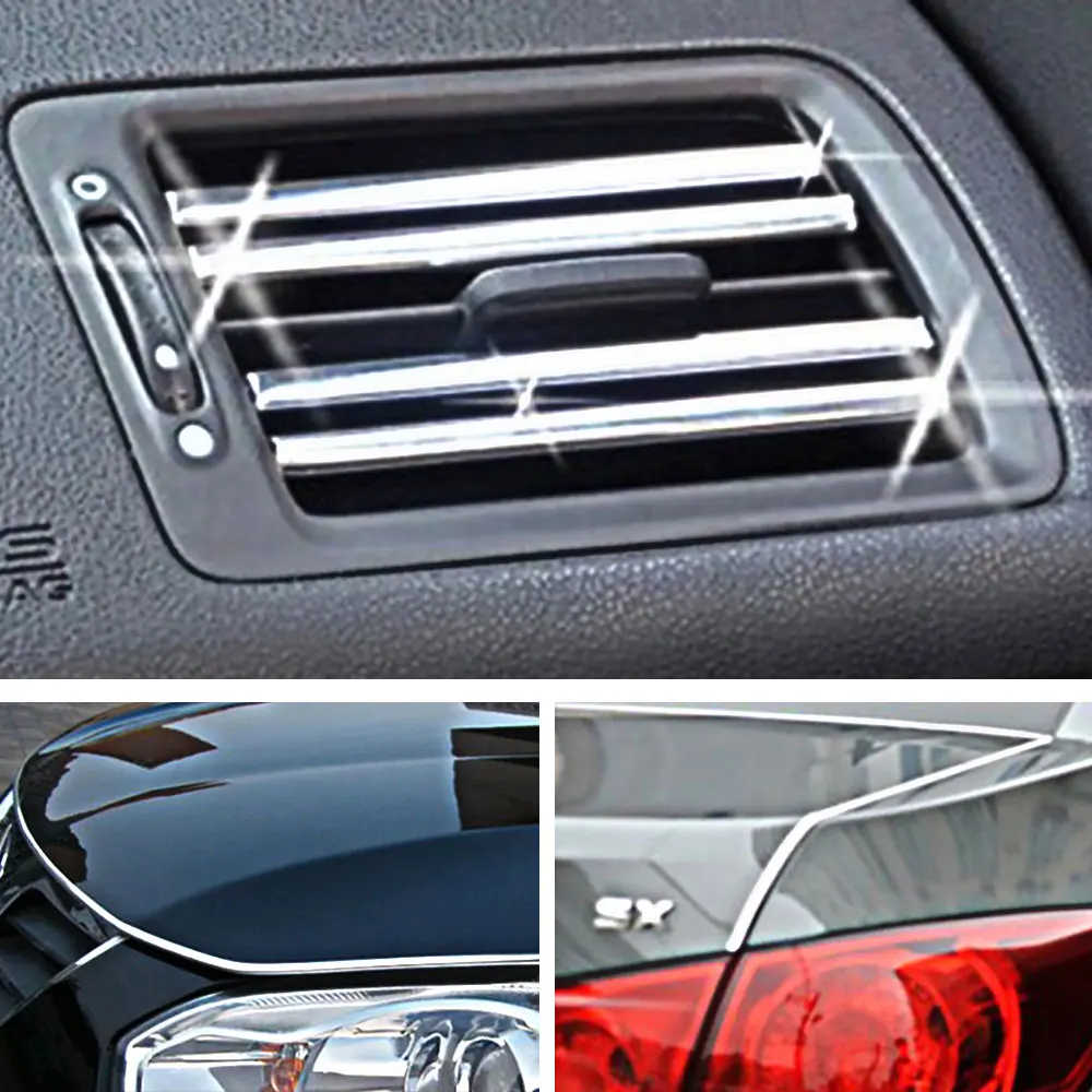 

6M Car Door Edge Scratch Protection Strip Bumper Anti-Collision Strip DIY Silver PVC Molding Decorative Strip Auto Accessories