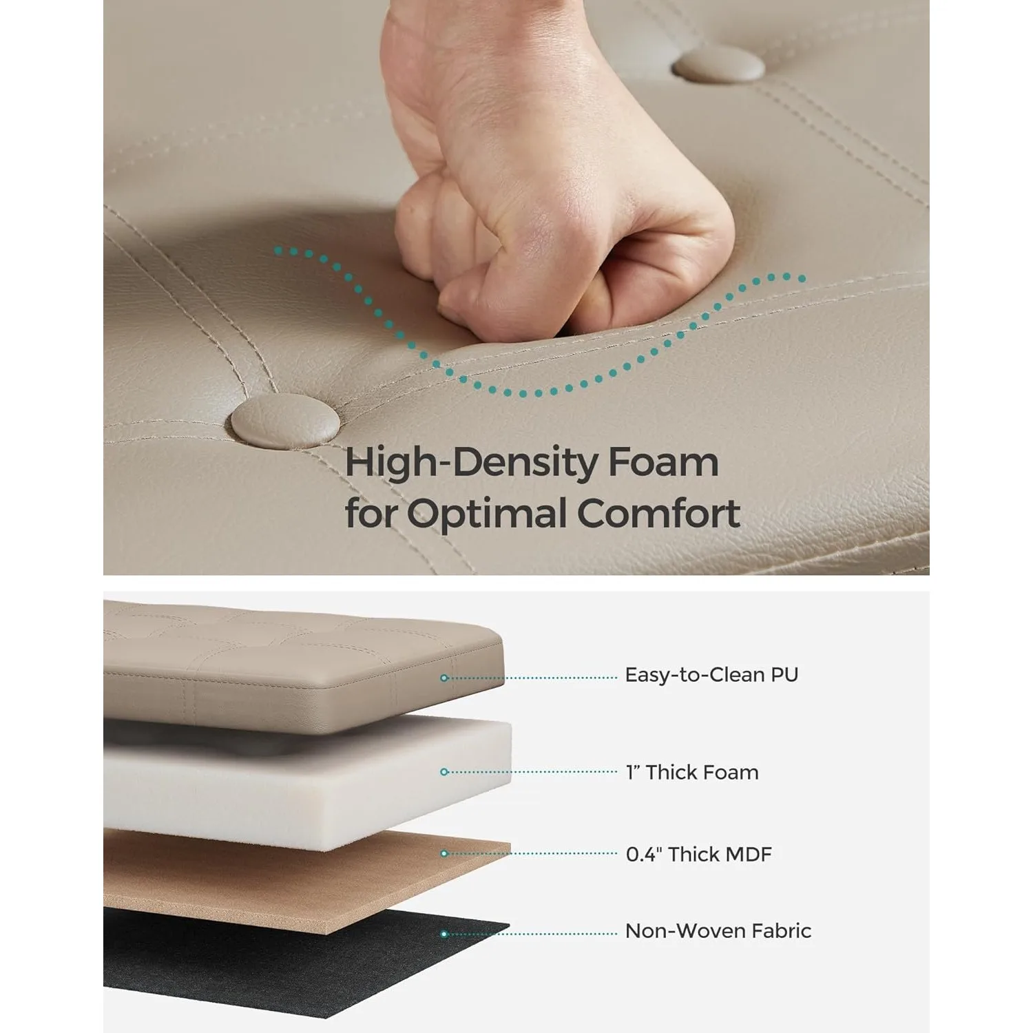 Складная подставка для хранения 30 дюймов ног кофейный столик мягкое сиденье