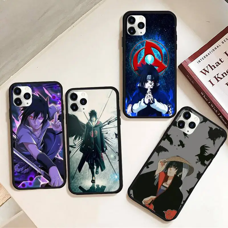 

Japan Anime Naruto Uchiha Sasuke Phone Case Rubber For iphone 12 11 Pro Max Mini XS Max 8 7 6 6S Plus X 5S SE 2020 XR cover