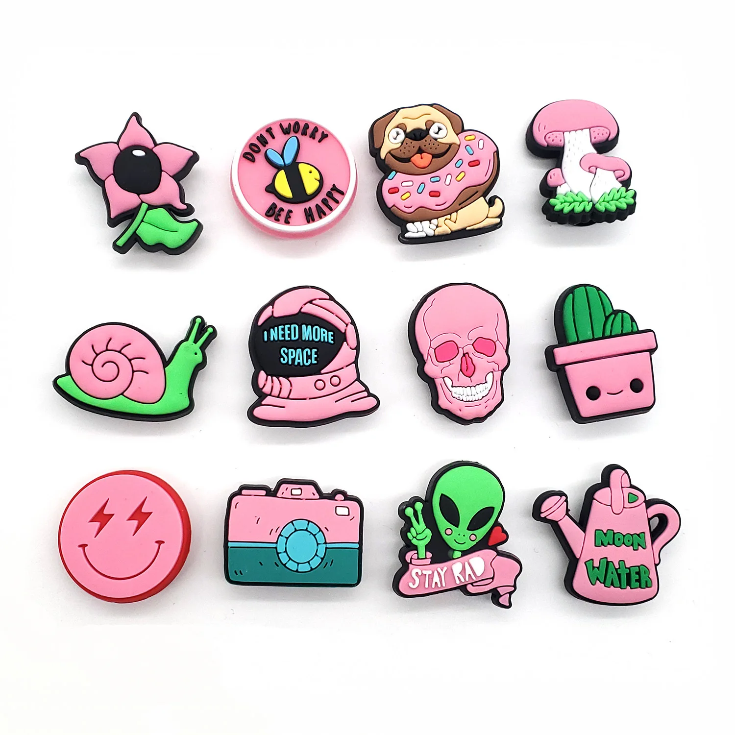 9 Sets Cute Cartoon Diy Croc Accessories Butterfly Gourmet Pattern Children'S Gifts Croc Charm  Shoe Decoration Sandal Buckle