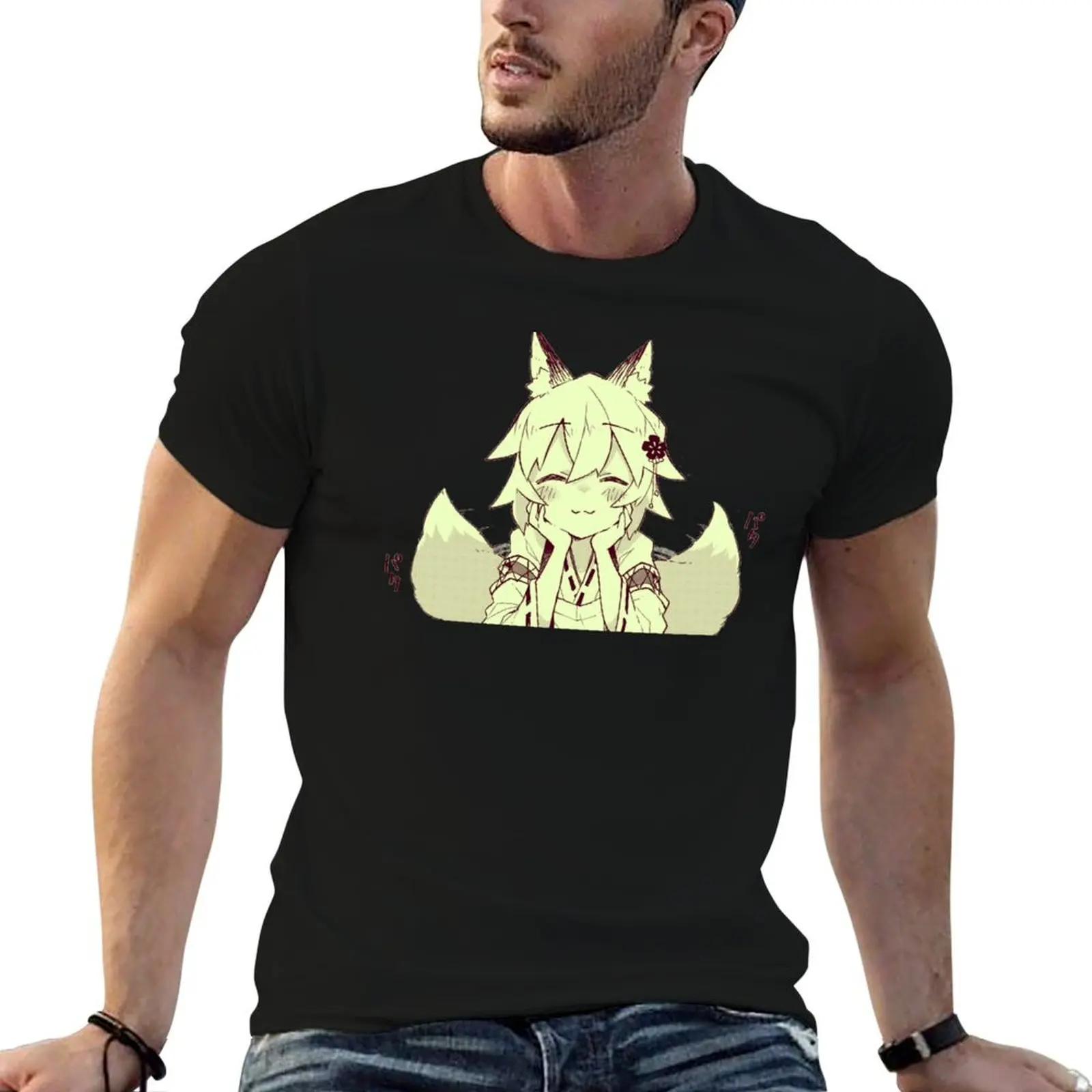 Senko-san Tail Shake Design футболка черные заготовки быстросохнущие летние топы мужская