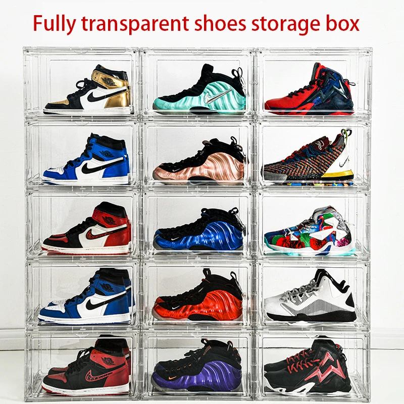 

Magnetic Thickened Shoe Organizer, Transparent Shoe Box, Shoe Closet, Container Shoe-shelf, PET Material