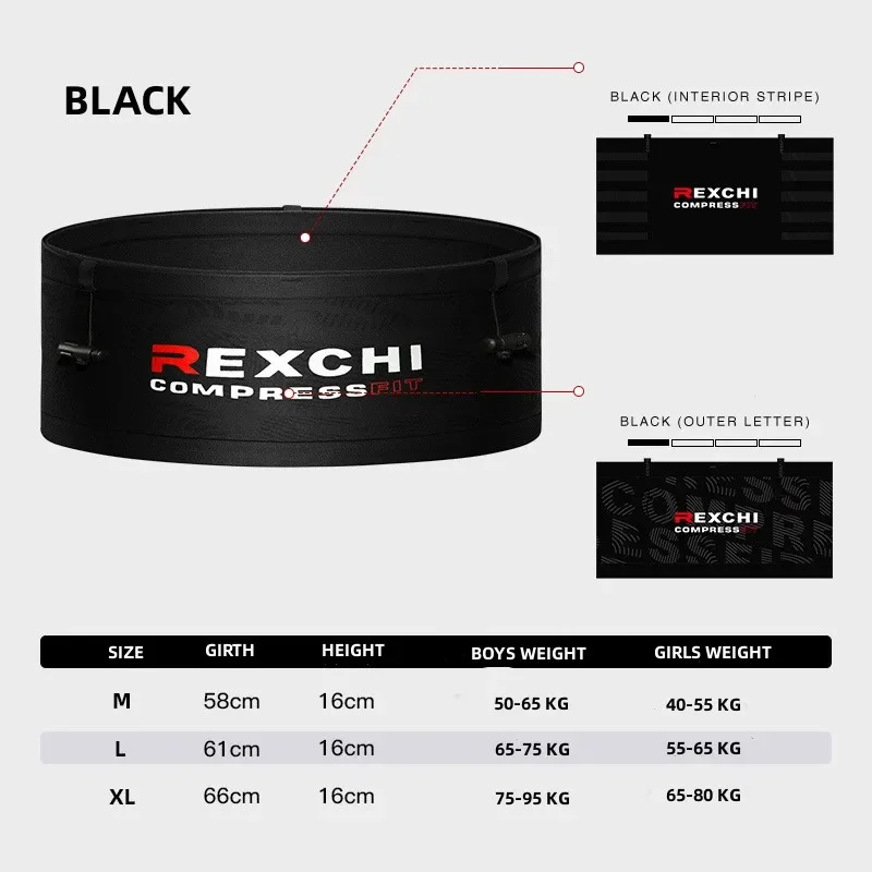 REXCHI Скрытый беговой ремень Легкий портативный эластичный дышащий пояс для