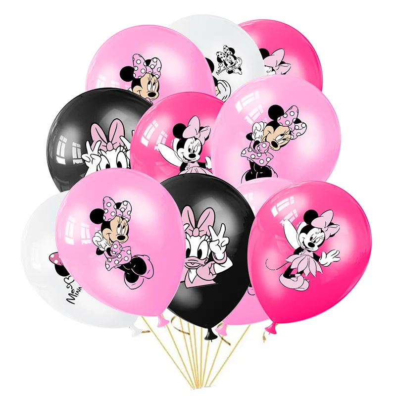 

10/20pcs Cartoon Minnie Balloon Pink Latex Balloon Kids Happy Birthday Girl Room Background Birthday Party Decoration Supplies