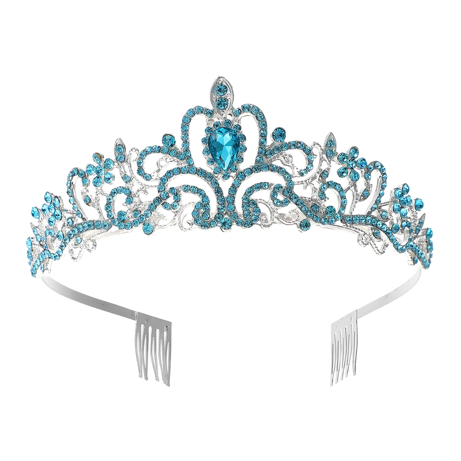 

Bride Haircut Ornament Rhinestone Crown Wedding Decorations Ceremony Girl Tiara