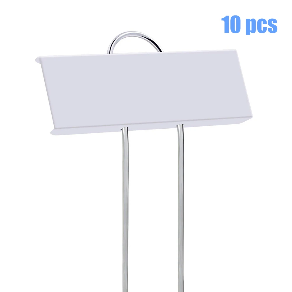 

10pcs Greenhouse Yard Reusable Insertion Label Nursery Tag 10inches Flower Pot Plants Marker Metal Large-Faced Angled Easy Read