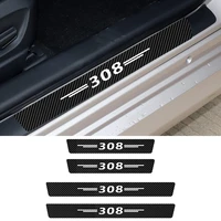 car scuff plate carbon fiber sticker for peugeot 308 sw gt line hybrid car door sill threshold anti scratch decals decoration
