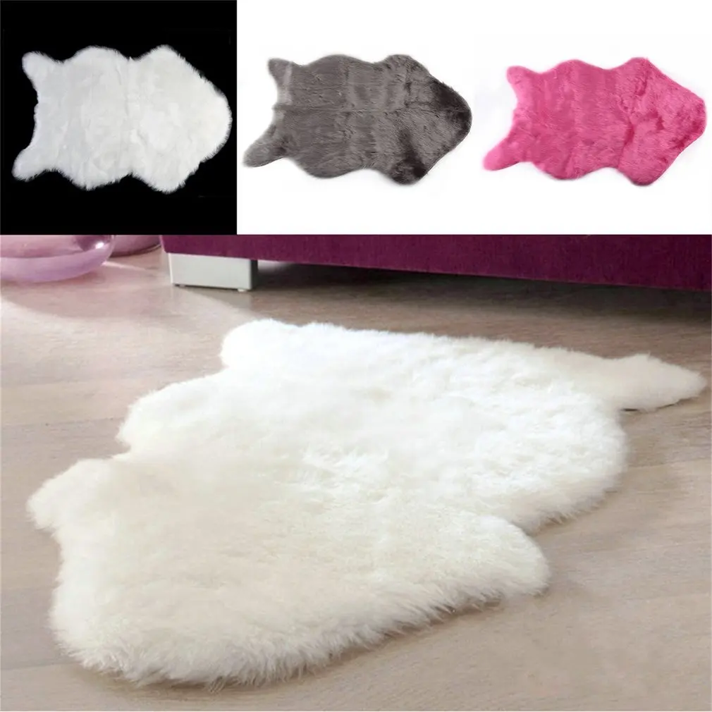 Super Soft Faux Sheepskin Washable Carpet Warm Hairy Seat Pad Fluffy Rugs Faux Fur Mats For Floor Chairs Sofas Cushions 60x40cm