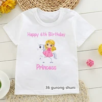 happy 1 9th birthday princess cute unicorn birthday tee for girls t shirt summer short sleeve kids tshirt top cute kids costume